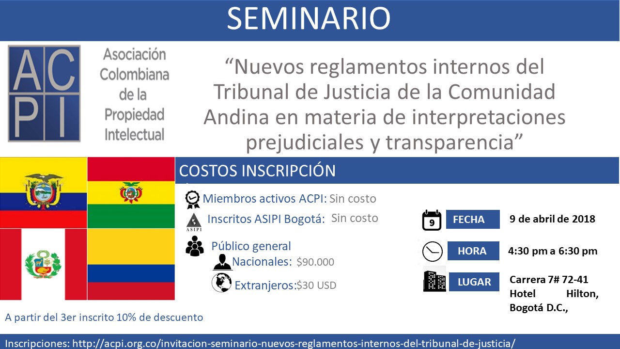 Invitación «Nuevos reglamentos internos del Tribunal de Justicia de la Comunidad Andina en materia de interpretaciones prejudiciales y transparencia»